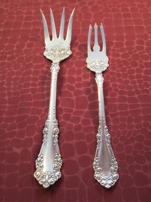 BERKSHIRE 小份服务和调味品叉银版 1897 年无印字 bb — 第 1/4 张图片