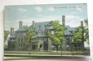 Vintage 1909 Prelinen Postkarte von J J HILL’S RESIDENCE, ST PAUL, MINN. - Bild 1 von 2