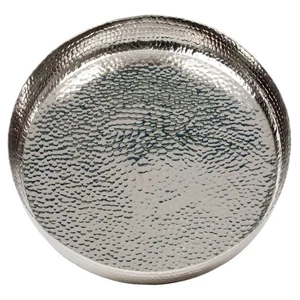 Serviertablett Aluminium Ø 46 cm Großes rundes Gastro-Tablett 4 cm hoher Rand - Bild 1 von 1