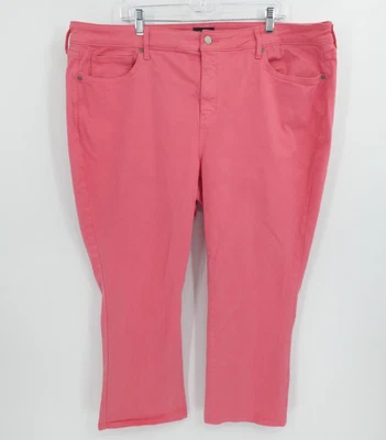 NYDJ Marilyn Straight Pants Womens 22W Pink Lift Tuck Stretch Cotton Casual - Image 1 of 4