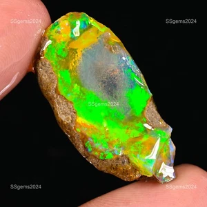 Multi Fire Opal Rough Natural Ethiopian Opal Raw Welo Opal Gemstone - Picture 1 of 9