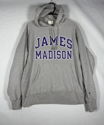 复古 James Madison 大学运动衫大号冠军反向编织连帽衫 — 第 1/4 张图片