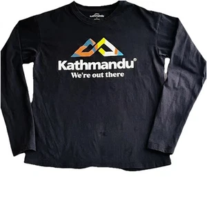 Camiseta Pullover Top Katmandú Para Hombres M Manga Larga Negra Cuello Redondo Exterior Negra - Imagen 1 de 6