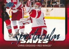 2008-09 Upper Deck SPECTACULAR SAVES #1 CHRIS OSGOOD - Detroit Red Wings
