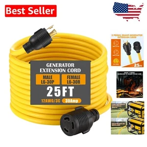 Cable de extensión duradero NEMA L6-30 de 25 pies - Conector de bloqueo para una conexión segura - Imagen 1 de 9
