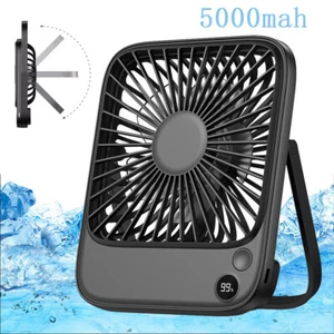 5000mAh Desk Fan Table Fan USB Rechargeable Silent Thin Personal Desktop Fan US - Picture 1 of 8