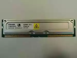 Toshiba RAM Memory Module 128MB PC800-45 RDRAM RIMM 184-Pin RAMBUS THMR1E8E-8 - Picture 1 of 1
