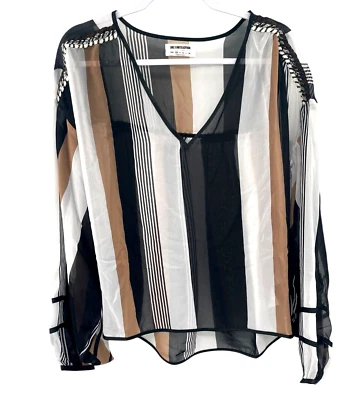 Blusa a Rayas Crema Café Top Musa Sombra Una Curita Mujer Talla XS Foto 1 de 4