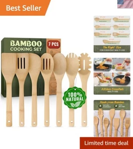Multi-Purpose Bamboo Cooking Utensil Set - 7 Essentials for Every Kitchen - Picture 1 of 9