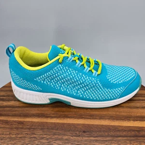 Orthofeet Shoes Womens 9 Wide Blue Green Knit Athletic Walking Orthotic Sneakers - Picture 1 of 8