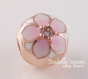 MAGNOLIA BLOOM Authentic PANDORA Rose GOLD Plated FLOWER Clip/Charm 782078NBP - Picture 1 of 4