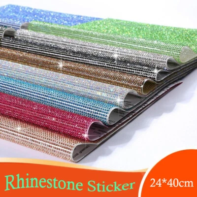 Shiny Crystal Rhinestone Self-Adhesive Sheet Stickers DIY Crafts Car Decor Trims - Image 1 of 4