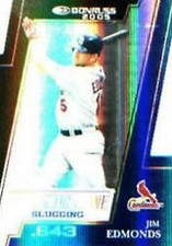 2005 (CARDINALS) Donruss Production Line Slugging Die Cut #5 Jim Edmonds /100