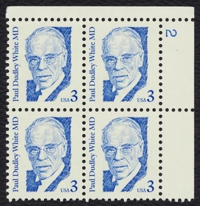 #2170 3c Paul Dudley White, Plate Block [2 UR] Mint **ANY 5=FREE SHIPPING** - Picture 1 of 1