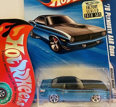 Hot Wheels Muscle Mania '10 Azul VHTF '70 Plymouth AAR Cuda Raro🔥Lacrado de Fábrica - Imagem 1 de 2