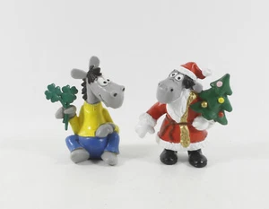 Äffle und Pferdle === 2x Weihnachtsmann + Kleeblatt Werbefigur Bully Bullyland - Bild 1 von 1