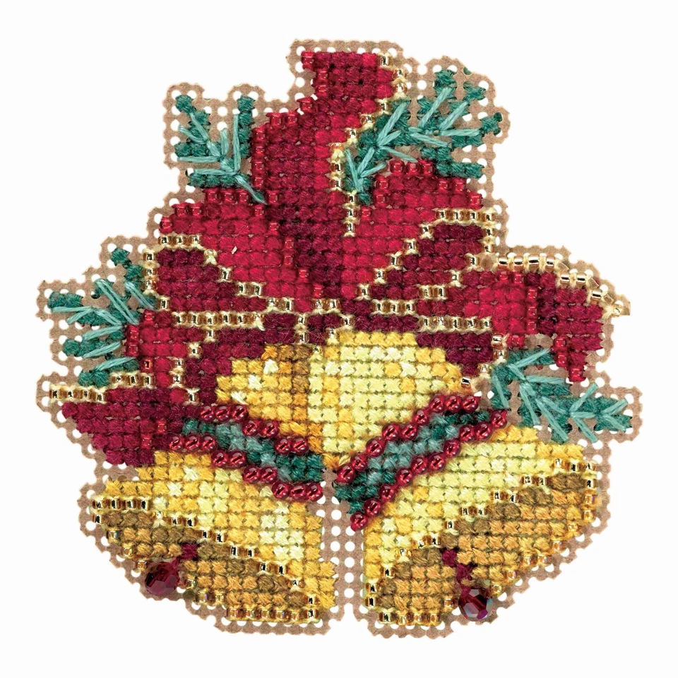 Christmas Bells Cross Stitch Ornament Kit Mill Hill 2018 Winter Holiday MH181835