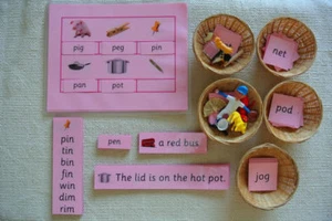 Montessori Pink Blue Green Language Series - Picture 1 of 3