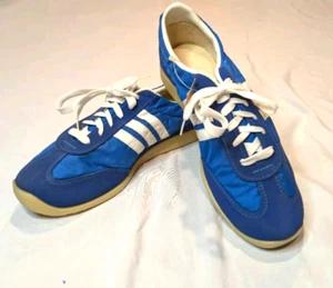 (Sz 10.5) NOS! 1970s BATA Three Stripe Sneakers Tennis Shoes Blue USA-Made - Picture 1 of 10