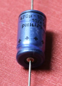 470uF 10V Philips 10x18mm Axial Electrolytic Capacitor 2PCS - Picture 1 of 7