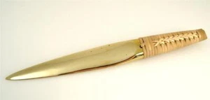 Carl AUBOCK Vienna Impressive LETTER OPENER Bamboo and Brass Austria Bronze - Picture 1 of 12