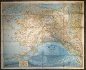 Suplemento de mapa de National Geographic de junio 1955: Alaska - Imagen 1 de 8