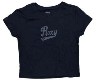 Roxy Girls Kids Youth T-Shirt 8-14 Script Logo Crewneck Short Sleeve Tee - Picture 1 of 5
