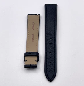 Cartier Tank cinturino pelle vitello nero black calf leather KD8SA382 16/14mm - Picture 1 of 8