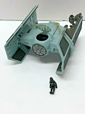 STAR WARS 1996 MICRO MACHINES DARTH VADER BATTLE DAMAGED TIE FIGHTER - Image 1 of 4