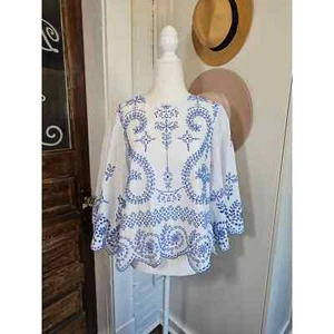 Tory Burch Women's Size S White Mariana Top - Picture 1 of 9