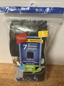 Hanes Boys Boxer Briefs 7 Pack Cool Comfort Flex Waistband Tagless Sz L (14-16) - Picture 1 of 3