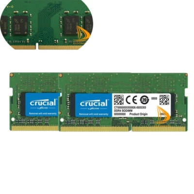 32GB Crucial Kit 2x 16GB 1RX8 DDR4 PC4-2133P PC4-17000S SODIMM Laptop Memory RAM - Image 1 of 4