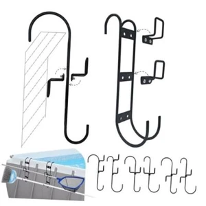 2-Pack Adjustable Pool Hooks Multi-Purpose Metal Pole Hangers,Above Ground - Picture 1 of 7