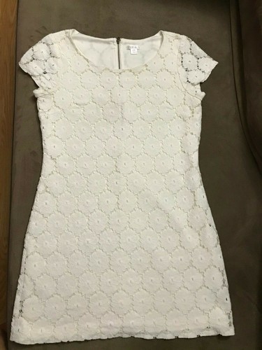 OFF WHITE Abito donna Xhilaration taglia: M bianco sporco avorio pizzo foderato zip posteriore u