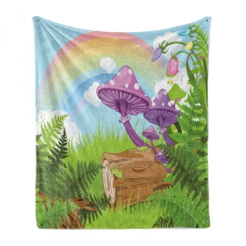 Hongo Suave Franela Colcha Polar Madera Hierba Hongo Arte - Imagen 1 de 1