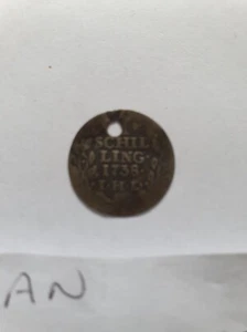 GERMAN SCHILLING 1738 coin - Picture 1 of 3