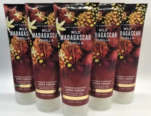 x5 WILD MADAGASCAR VANILLA Ultimate Hydration Cream 8 oz Tubes BATH & BODY WORKS - Picture 1 of 2