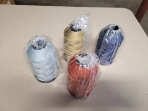 #138 Bonded Polyester Sewing Thread 4 Spools 8 Ounces Each Assorted Colors - Picture 1 of 3