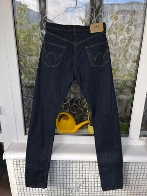 Pantalones de mezclilla ajustados con ribete japonés Edwin ED-80 azul marino para hombre W29 L34 Foto 1 de 4