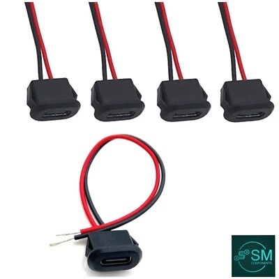 5 X Female USB-C Socket 2 Pin Connector USB-C Type Charging DIY Project Jack - image 1 of 4