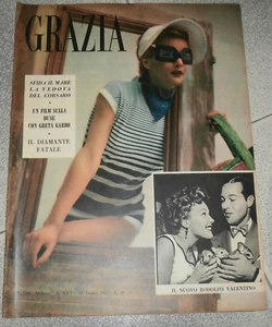 GRAZIA # 594 - Vintage Italian FASHION Magazine - 1952 - PRALINE - Garbo - Imagen 1 de 7
