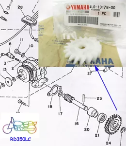Yamaha RD350LC RZ350 RD350YPVS TZR250 Oil Pump Gear Drive NOS 4L0-13178-00 - Picture 1 of 2