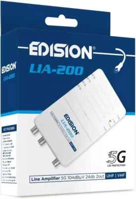 EDISION LIA-200 Hausanschlussverstärker UHF/VHF, 12-24db, 104dBmV, Frequenzberei - Bild 1 von 4