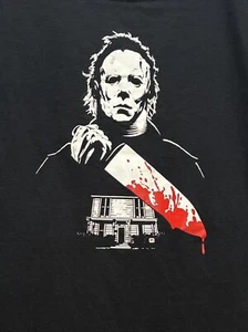 Halloween Horror Movie Michael Meyers Bloody Knife Unisex T Shirt - Bild 1 von 5