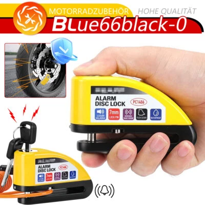 Motorrad Alarm Scheibenbremse Schloss Sicherheit Moto Rad Disk Vorhängeschloss - Bild 1 von 4