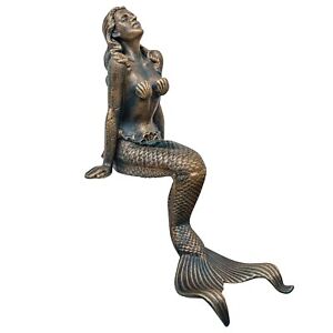 Eisenfigur Nixe Meerjungfrau Skulptur Dekoration Eisen Figur Antik-Stil