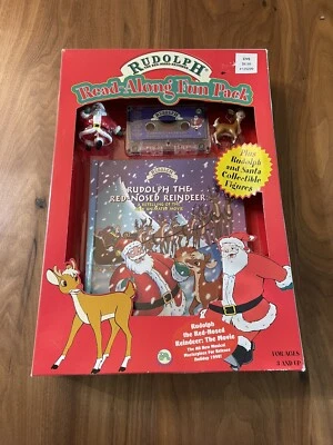 Libro de cinta de colección Rudolph el reno nariz roja leer a lo largo divertido paquete 1998 nuevo en caja Foto 1 de 4