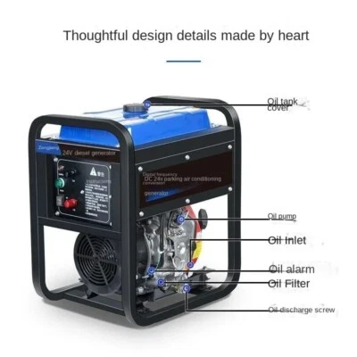24V 4KW Frequency Conversion Diesel Generator for Parking Air Conditioner 10L - Image 1 of 4