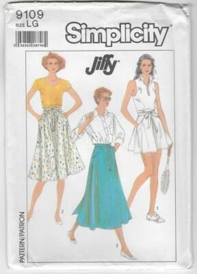 Vintage Simplicity Pattern 9109 WRAP SKIRT in 3 Lengths Size Large 18-20 UNCUT - Image 1 of 3