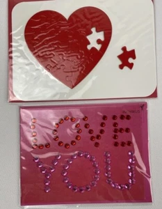2 Papyrus Valentines Day Love Card Jeweled 3D HIGH QUALITY Lined Envelope+ Sti - Picture 1 of 9